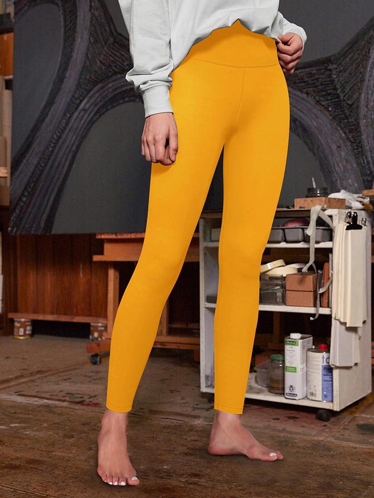 Buttery Soft High Waisted Leggings Mineral Yellow