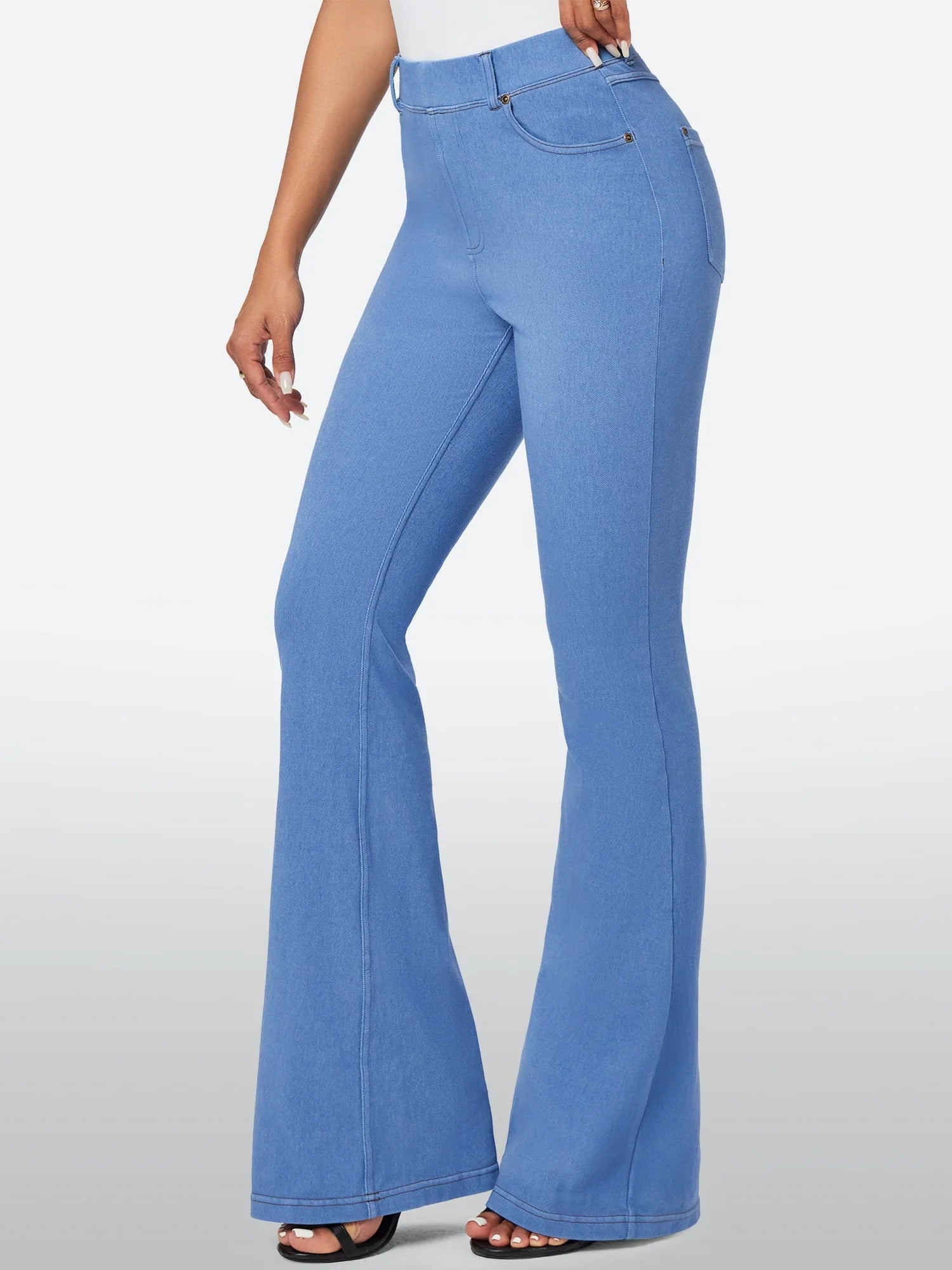 IUGA FlexDenim™ High Waisted Stretchy Pull On Flare Jeans - My Store