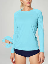 UPF 50+ Rash Guard With Pockets Light Blue