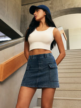 IUGA FlexDenim™ High Stretch Denim Jean Skirt With Pockets - My Store