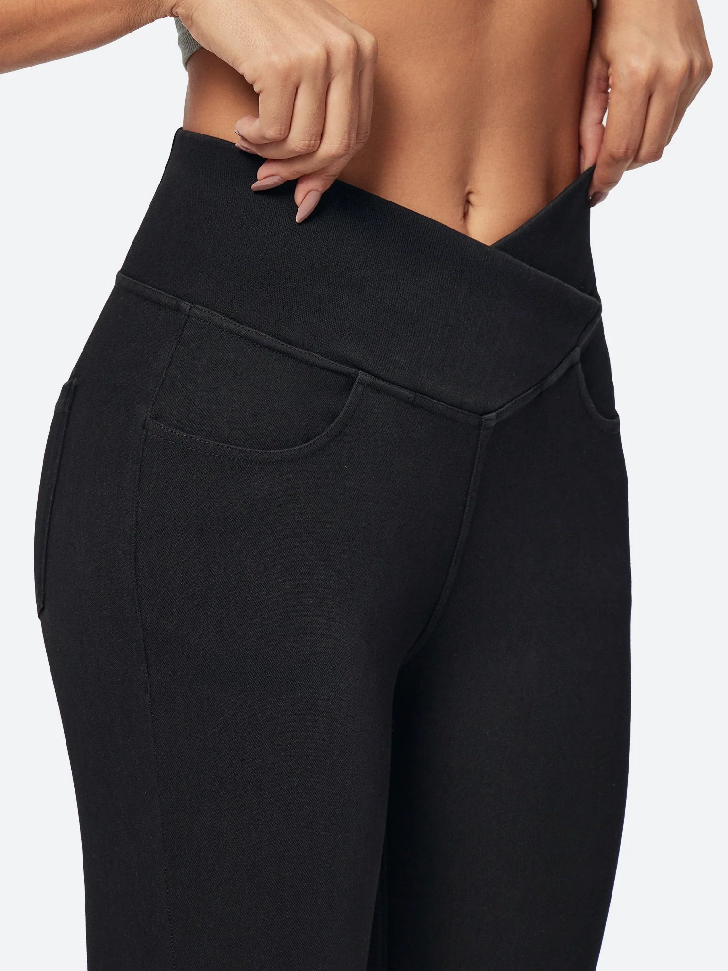 IUGA FlexDenim™ High Waisted Crossover Jeggings With Pockets - IUGA