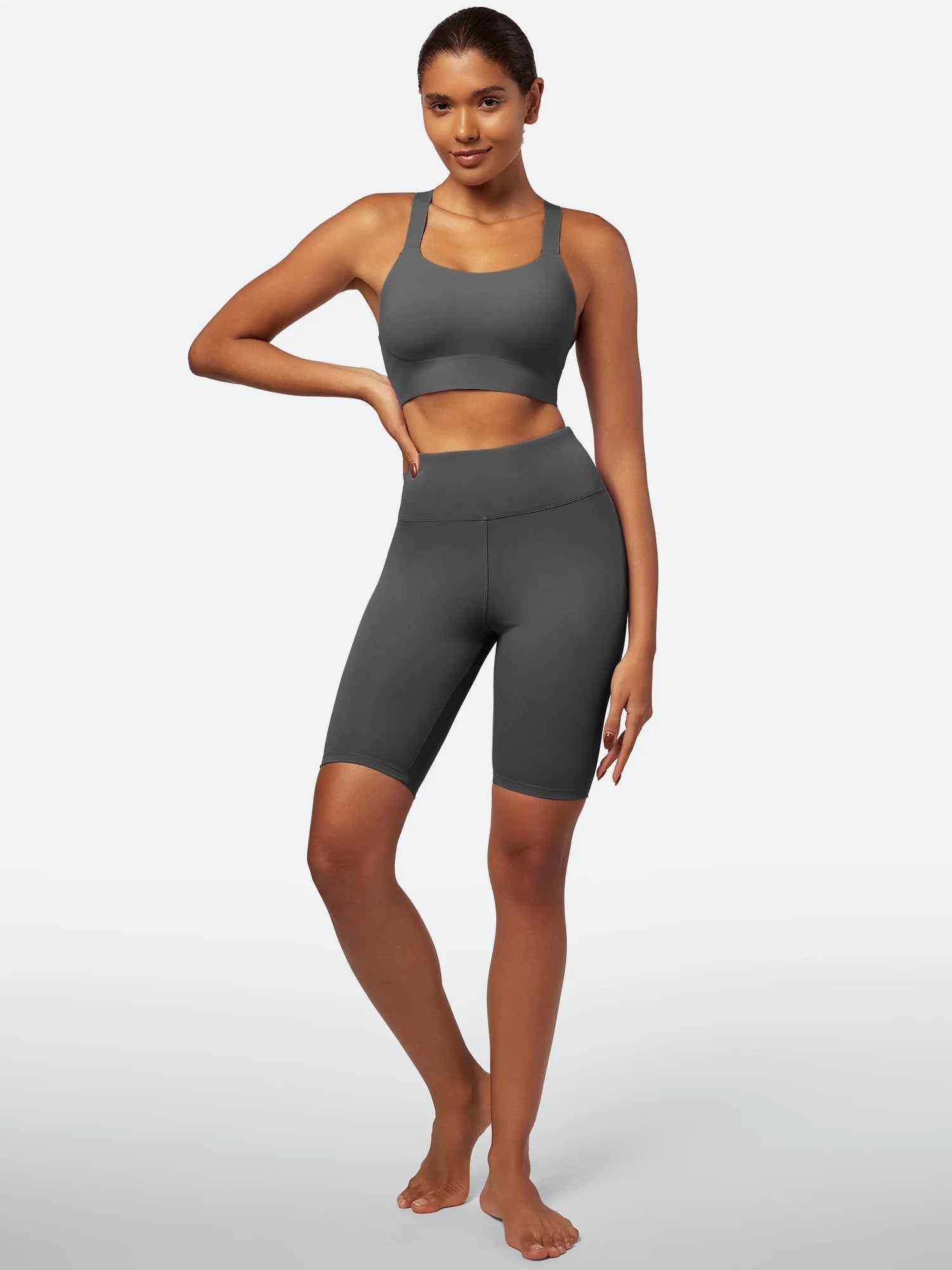 IUGA SilkFeel™ High Waist Biker Shorts with Inner Pocket - My Store