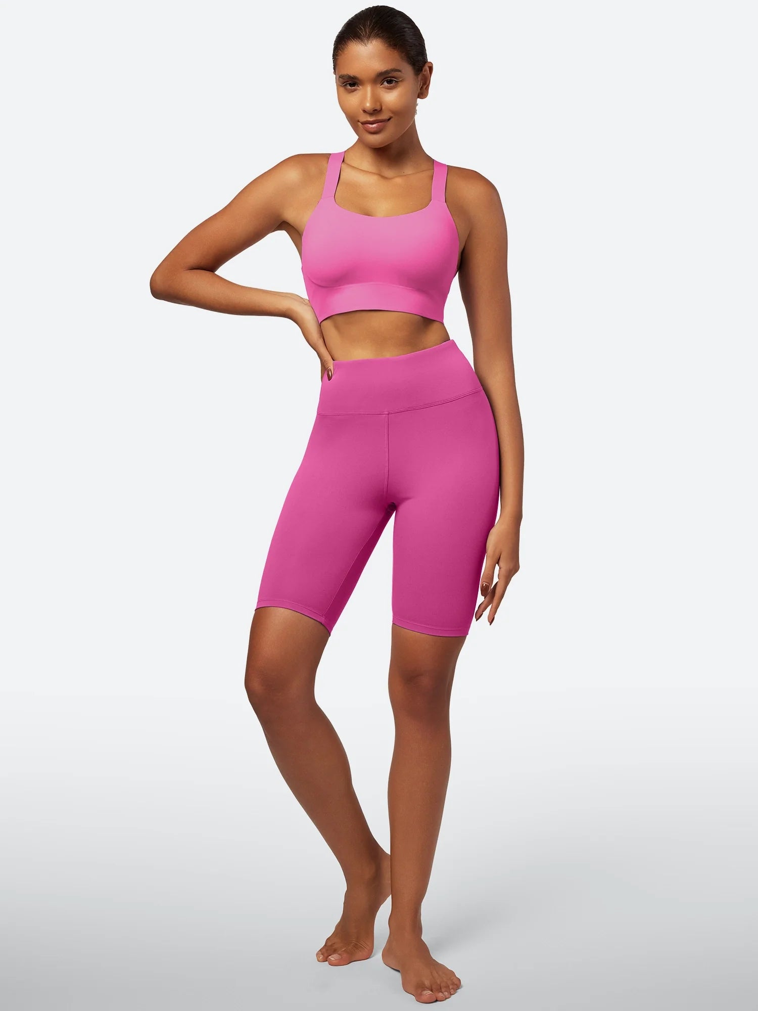 IUGA SilkFeel™ High Waist Biker Shorts with Inner Pocket - My Store