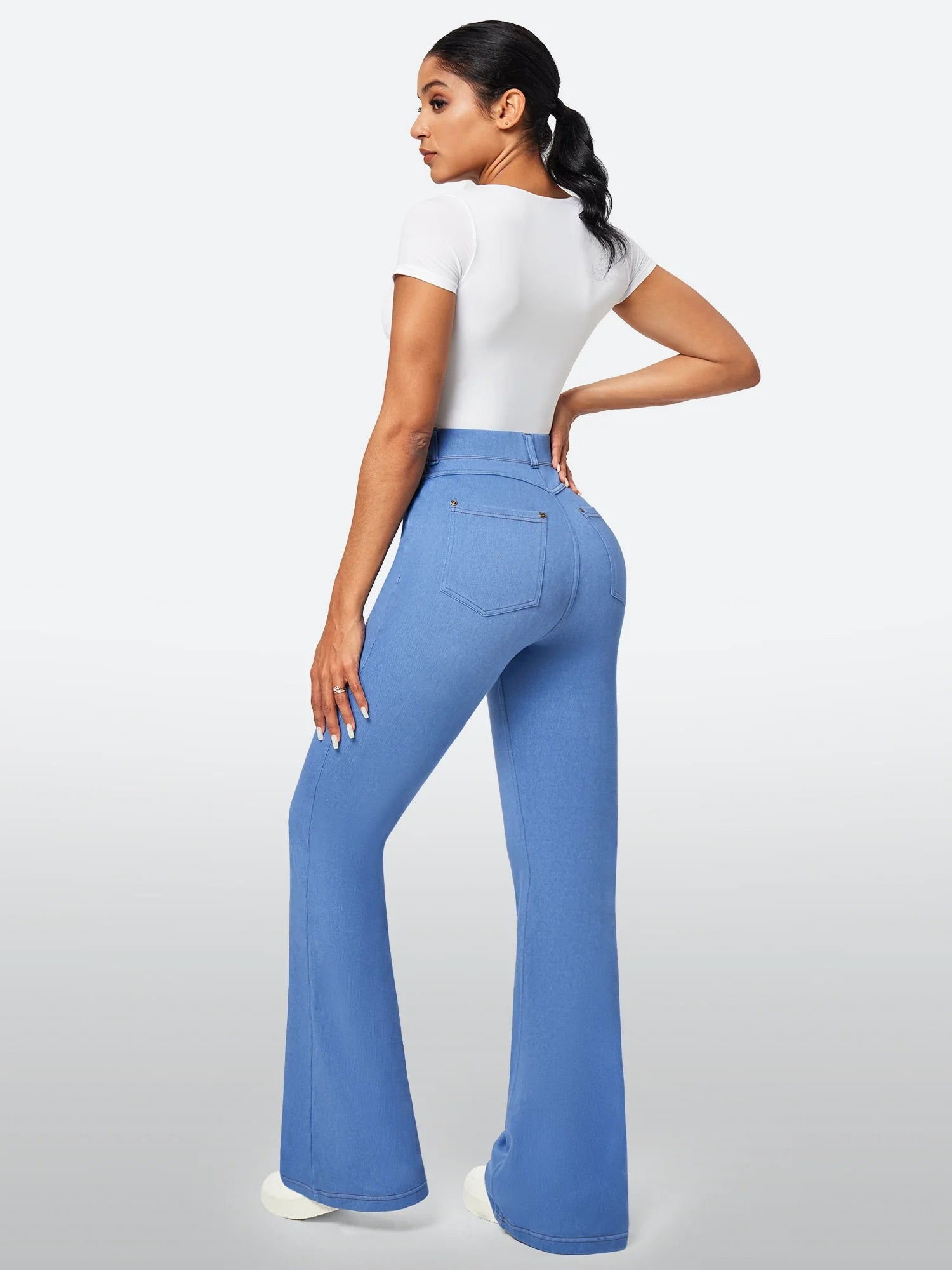 IUGA FlexDenim™ High Waisted Stretchy Pull On Flare Jeans - My Store
