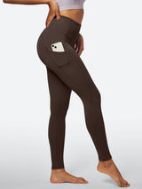 Split Front Flare Leg Work Pants Coffee