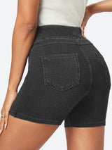 IUGA FlexDenim™ Stretchy High Waisted Pull On Jean Shorts With Pockets - My Store