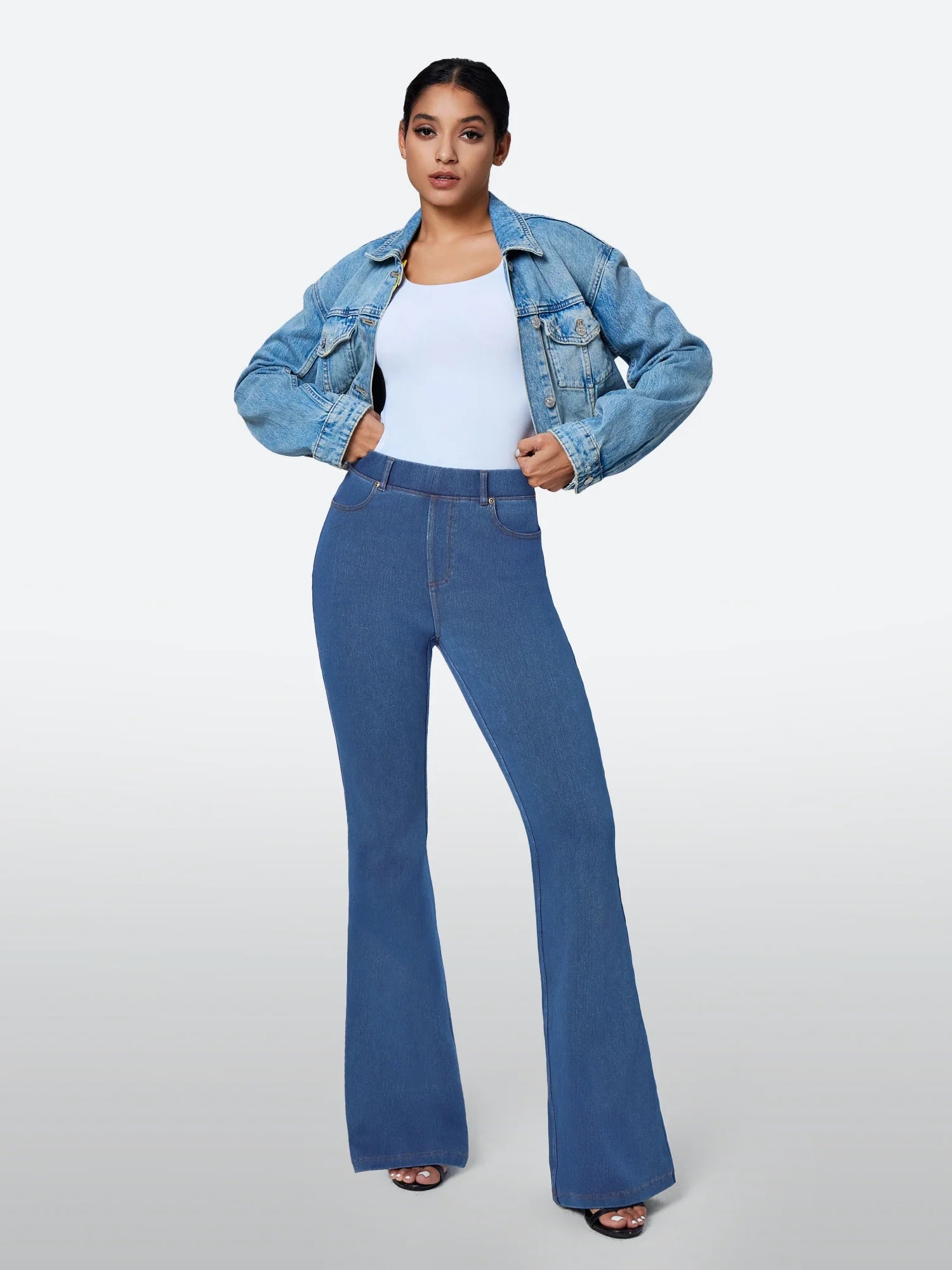 IUGA FlexDenim™ High Waisted Stretchy Pull On Flare Jeans - My Store