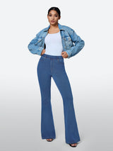 IUGA FlexDenim™ High Waisted Stretchy Pull On Flare Jeans - My Store