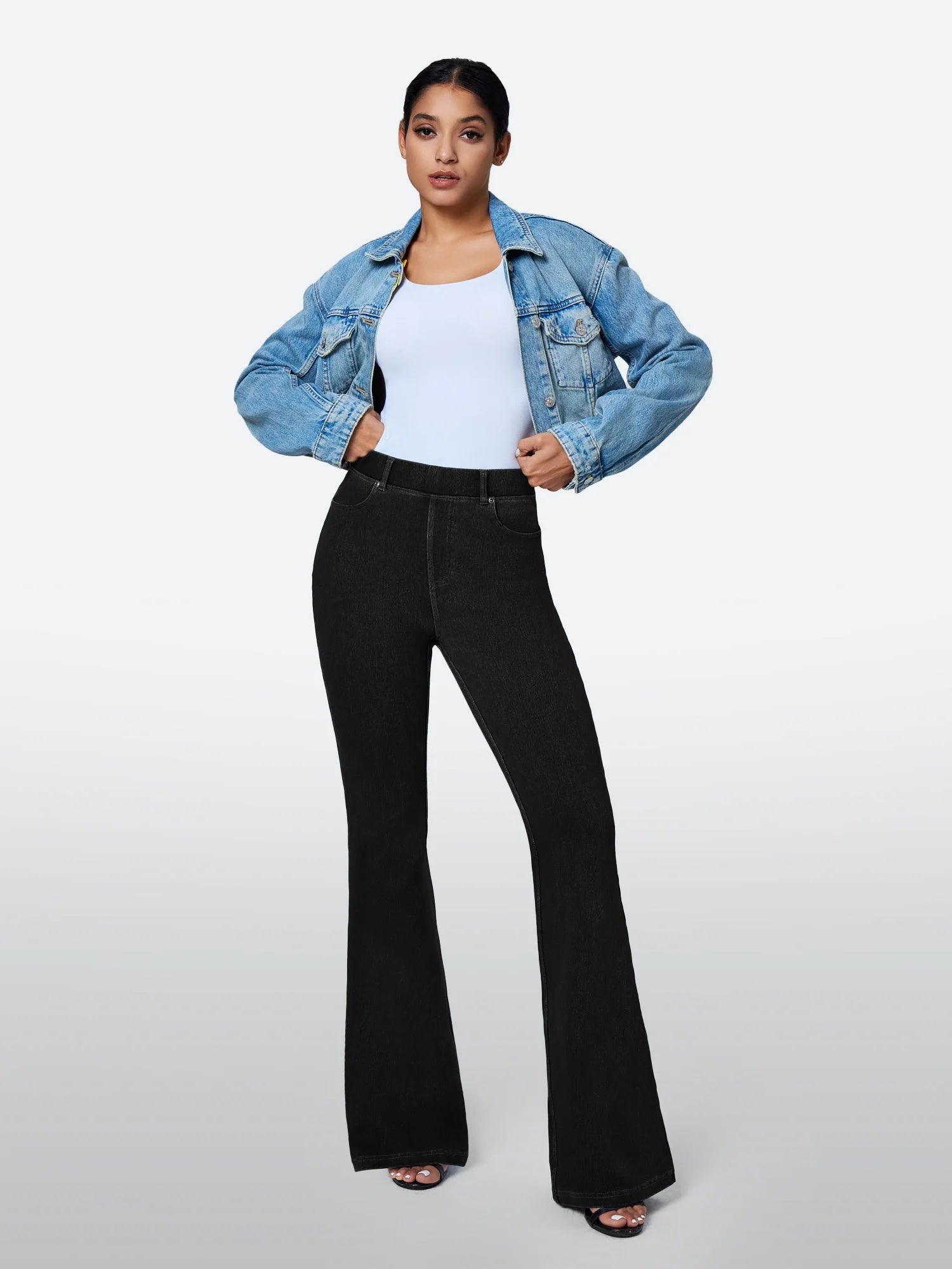 IUGA FlexDenim™ High Waisted Stretchy Pull On Flare Jeans - My Store