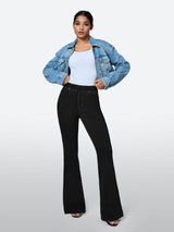 IUGA FlexDenim™ High Waisted Stretchy Pull On Flare Jeans - My Store