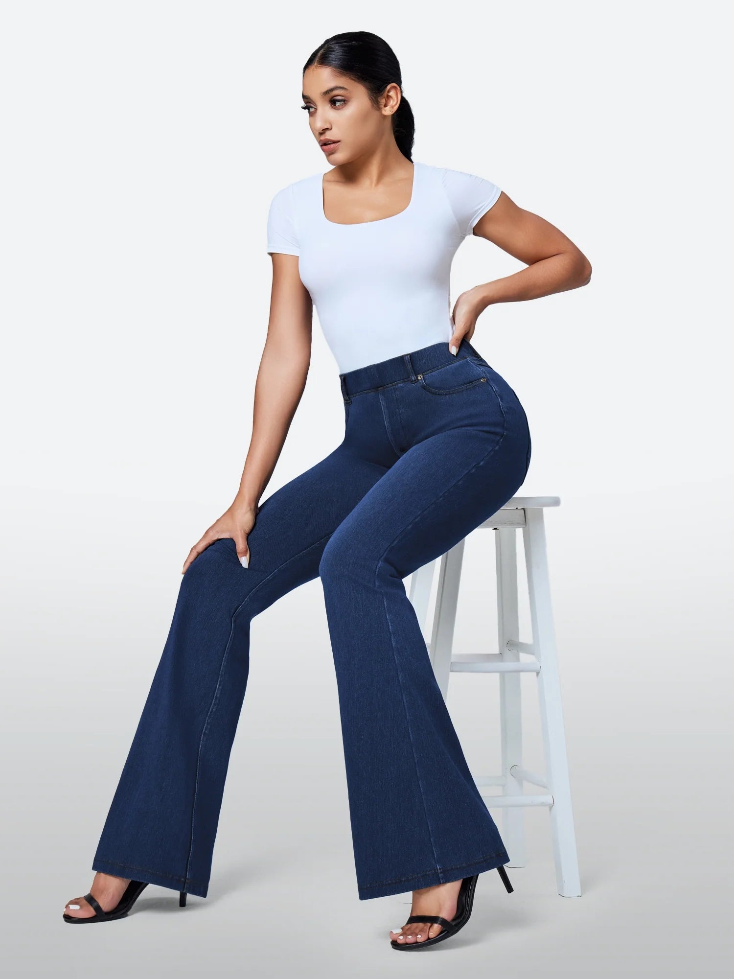 IUGA FlexDenim™ High Waisted Stretchy Pull On Flare Jeans - My Store