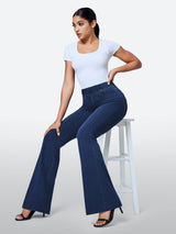 IUGA FlexDenim™ High Waisted Stretchy Pull On Flare Jeans - My Store