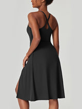 High Split Women's Tennis Dress Black