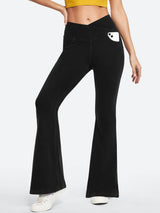 IUGA FlexDenim™ High Waist Crossover Flare Jeans for Women With Pockets - IUGA
